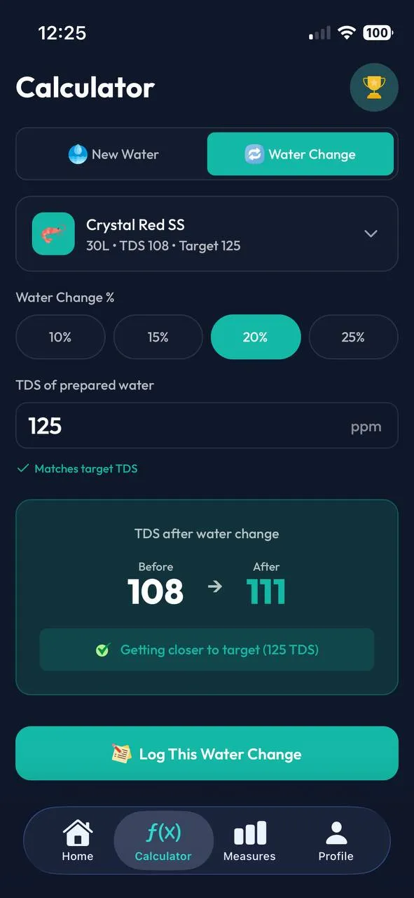 Remineralization calculator showing exact doses 2